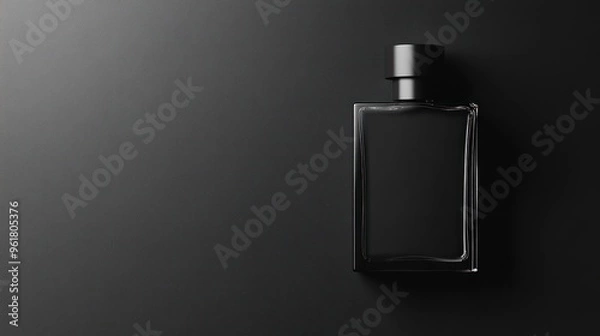 Obraz Black Perfume Bottle on a Black Background
