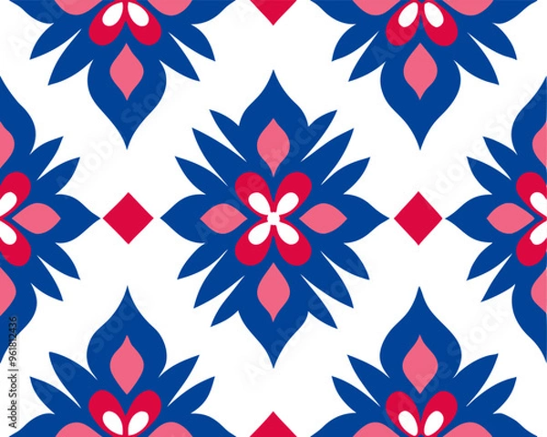 Fototapeta Seamless pattern geometric style flooring digital art abstract pattern design  