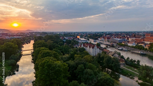 Obraz Panoramablick über die Altstadt von Regensburg