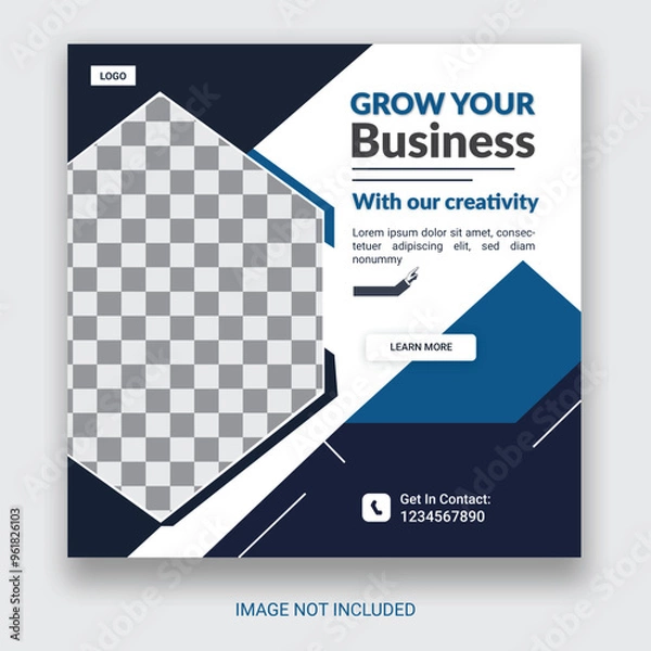 Obraz Creative Business Social Media Post Layout With White Background. With Free Mock-Up