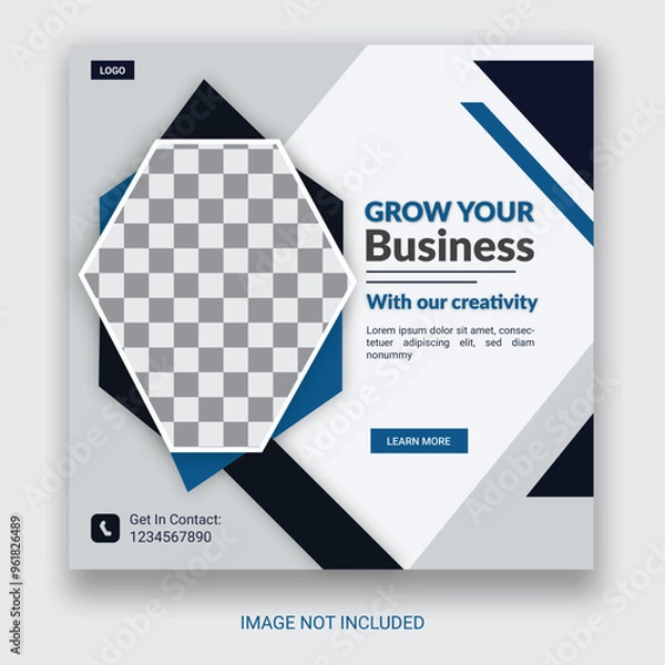 Obraz Creative Business Social Media Post Layout With White Background. With Free Mock-Up