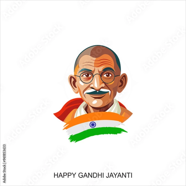 Fototapeta Gandhi Jayanti is an event celebrated in India to mark the birth anniversary of Mahatma Gandhi, vector design 