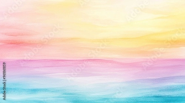 Fototapeta Soft gradient background, pastel color transitions, calming atmosphere, Watercolor style
