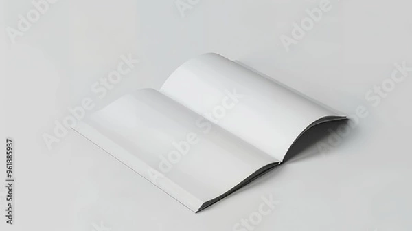 Fototapeta blank closed A4, (A5) brochures with soft shadows isolated on gray background.