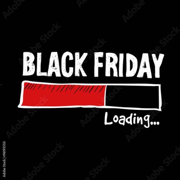 Fototapeta Black Friday loading bar, hand drawn icon, vector