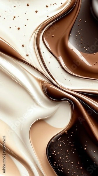 Fototapeta chocolate cream swirls being swirled swirl digital banner popular south makeup warm saturated soft shadowing fluids olive skinned black skin drips