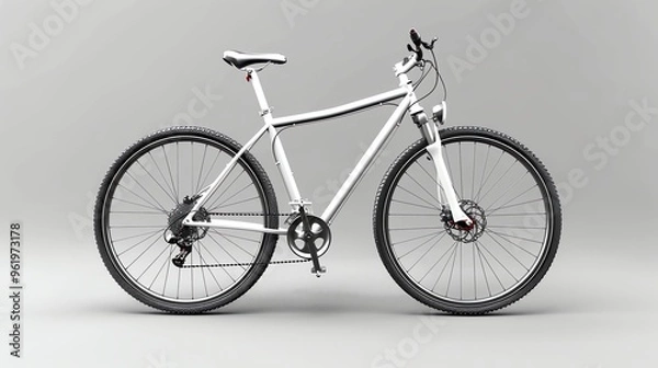 Fototapeta A white bicycle on a white background.