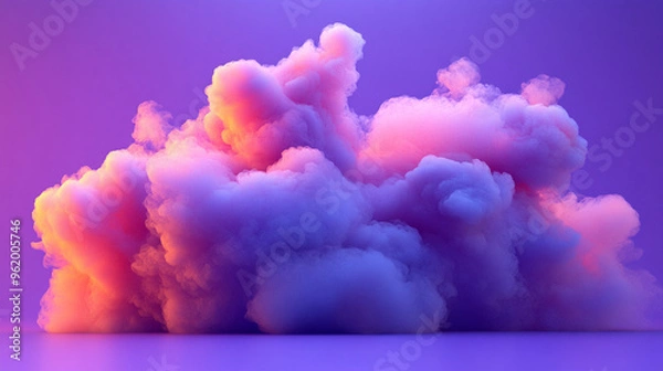 Fototapeta purple smoke erupts from a dark, mysterious void, symbolizing power, transformation, and the unknown. The image evokes energy, mysticism, and creative potential emerging from emptiness