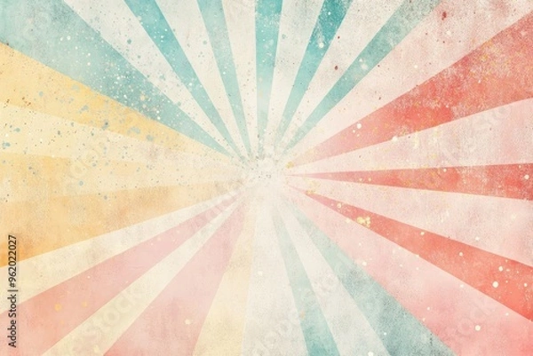 Fototapeta Abstract Sunburst Pattern with Pastel Colors and Speckles