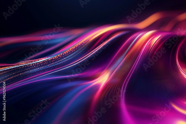 Obraz Abstract wave particle technology background