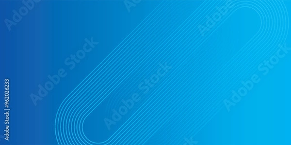 Fototapeta Modern abstract blue background with glowing geometric lines. Blue gradient hexagon shape design. Futuristic technology concept.