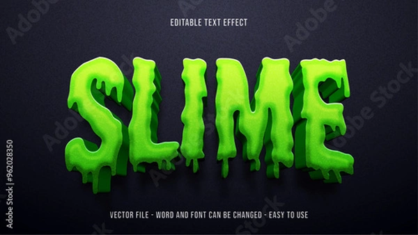 Fototapeta Slime editable text effect, halloween text style effect