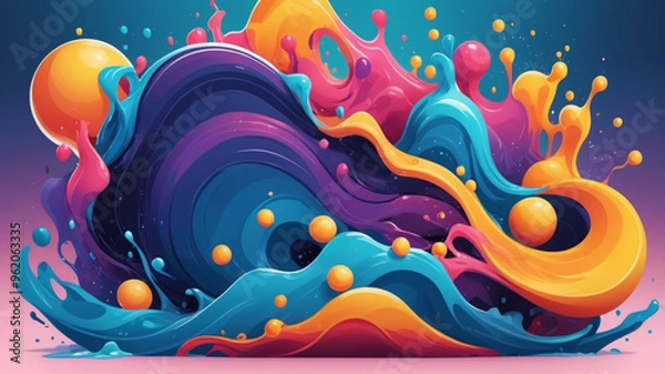 Fototapeta Liquid marble textured backgrounds. Wavy psychedelic backdrops. Abstract painting for web design or print. Good for cards, covers, and business presentations. Vector illustration	
