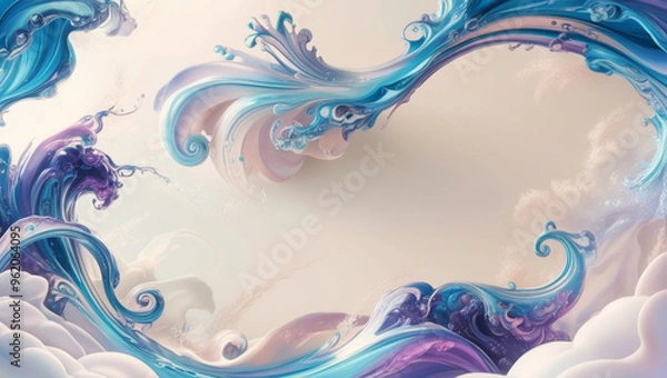 Fototapeta Liquid marble textured backgrounds. Wavy psychedelic backdrops. Abstract painting for web design or print. Good for cards, covers, and business presentations. Vector illustration	
