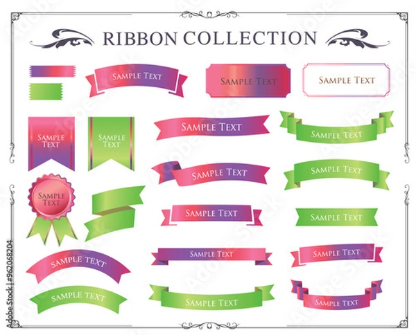 Fototapeta ハロウィンカラーのリボンデザイン