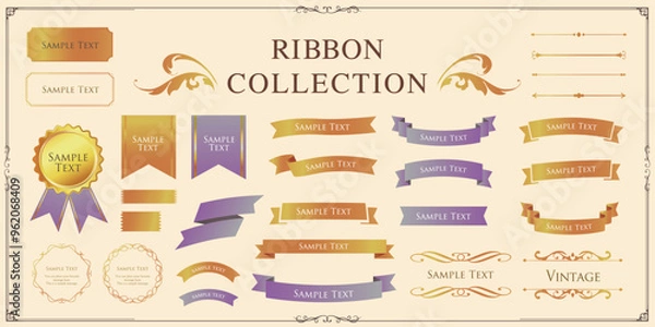 Fototapeta ハロウィンカラーのリボンデザイン