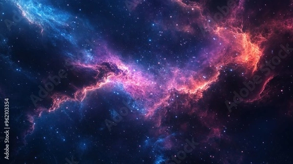 Fototapeta Stars and nebula in outer space, constellation galaxy in Universe, cosmos background