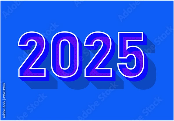 Obraz 2024 Happy New Year Typography Blue Design Abstract Vector Illustration