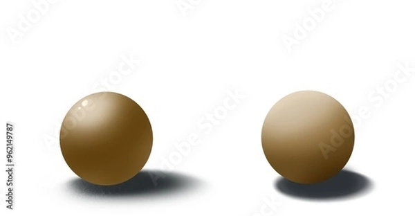 Obraz Two 3d sphere ball different light