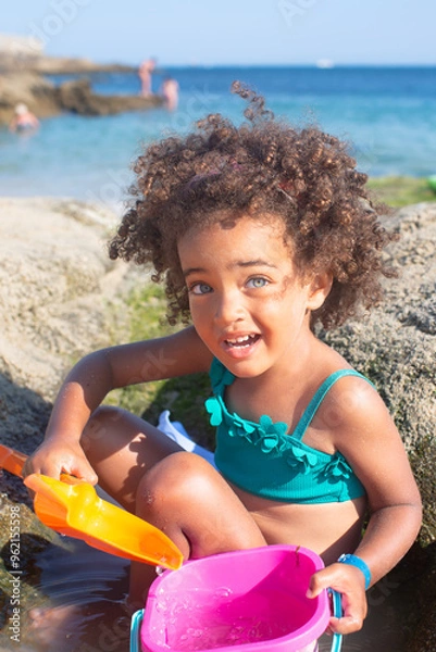 Fototapeta Enfant fille plage