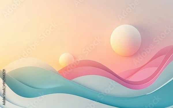 Fototapeta Abstract Landscape with Circles