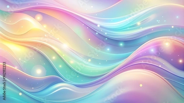 Fototapeta Colorful fluid pastel waves on melted plastic texture wrinkled silicone sheet background. abstract liquid background