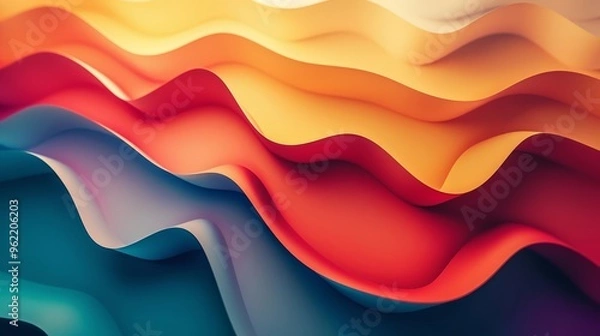 Obraz Vibrant Abstract Shapes Intersecting in a Colorful Display Against a Dark Background