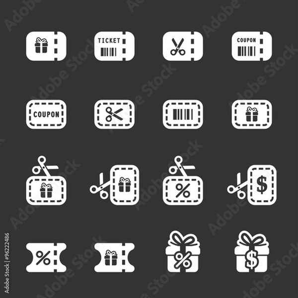 Fototapeta coupon and discount icon set 3, vector eps10