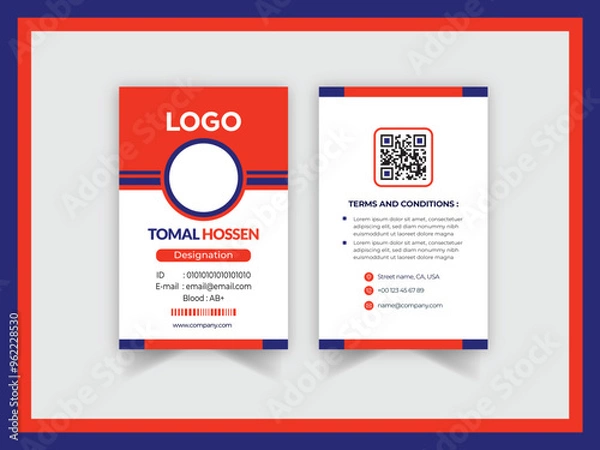 Obraz Office employee card Template