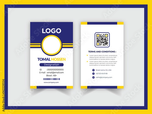 Obraz Office employee card Template