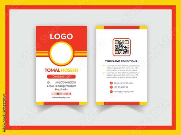 Obraz Office employee card Template