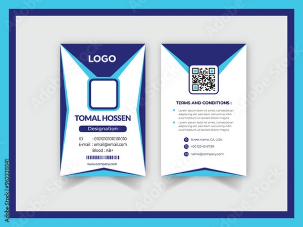 Obraz Office employee card Template