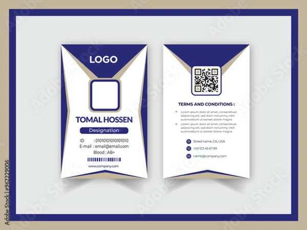 Obraz Office employee card Template