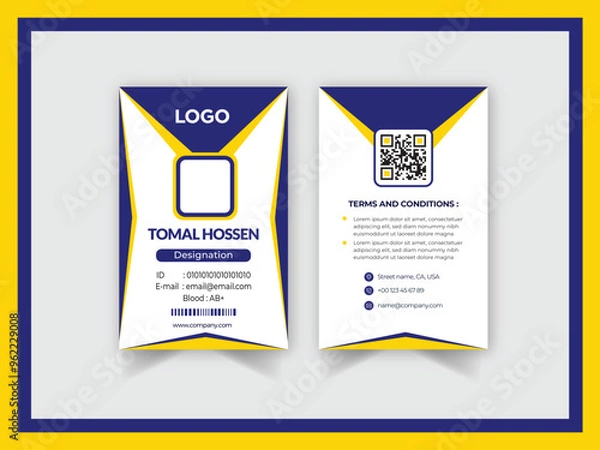 Obraz Office employee card Template