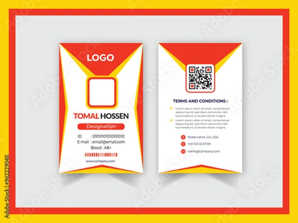 Obraz Office employee card Template