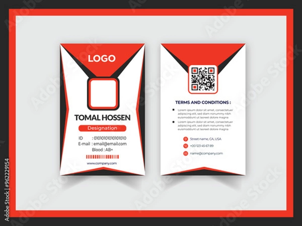 Obraz Office employee card Template