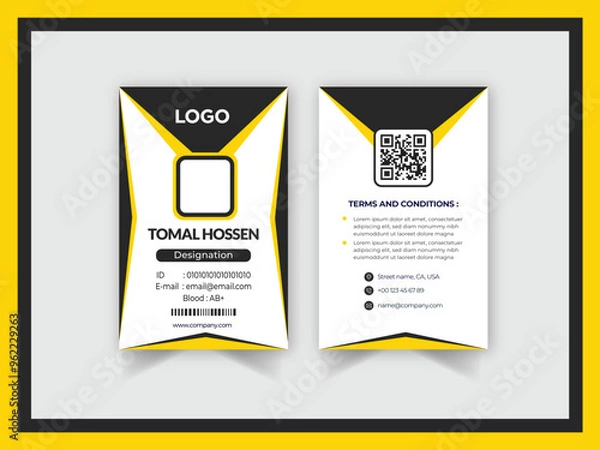 Obraz Office employee card Template