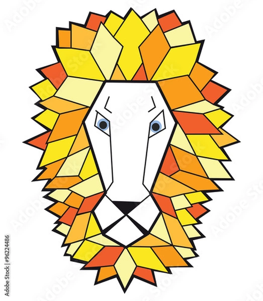 Obraz lion vector head on white background