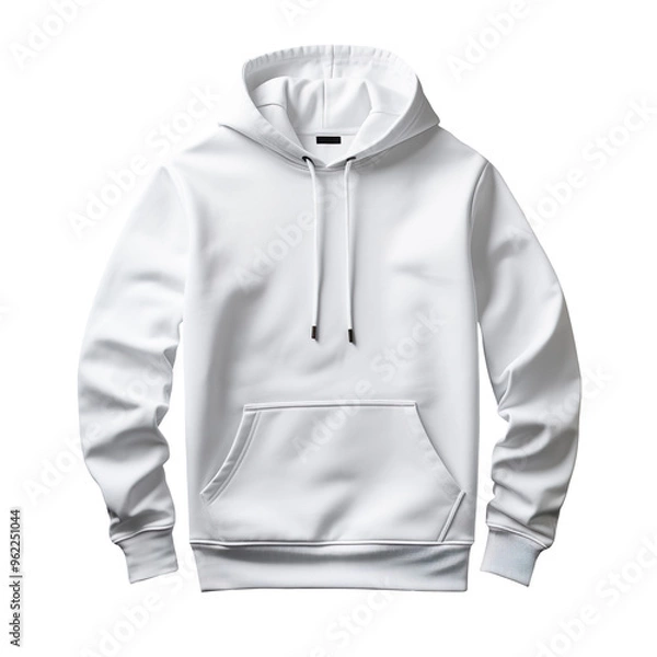 Fototapeta white hoodie front isolated on transparent and white background