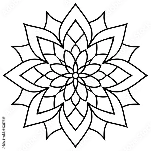 Fototapeta Mandala Line Art Vector Design