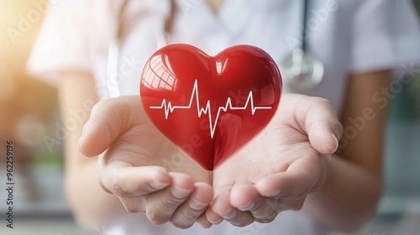 Fototapeta Comprehensive cardiac health protection: safeguarding your heart with robust insurance and wellness assurance