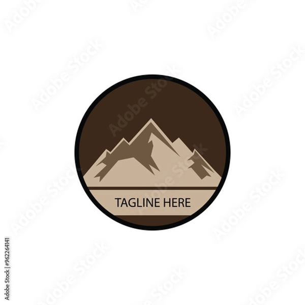 Fototapeta Mountain logo design vector illustration