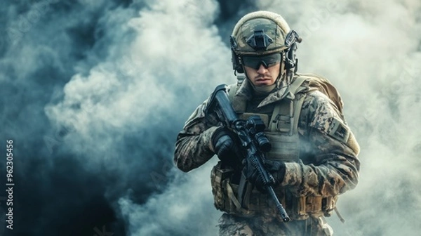 Fototapeta Soldier in Action