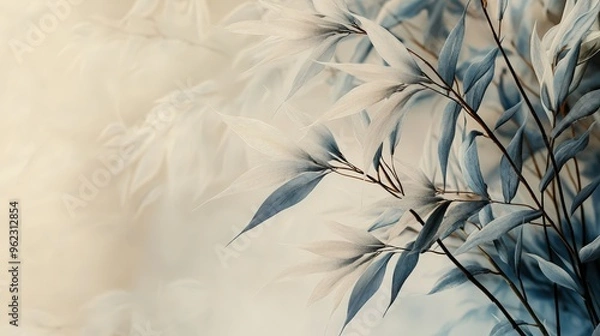 Fototapeta A bamboo wood pattern background image that reflects nature and simplicity.