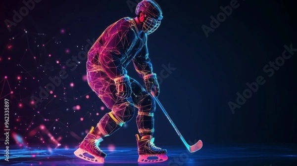 Fototapeta Neon Hockey Player