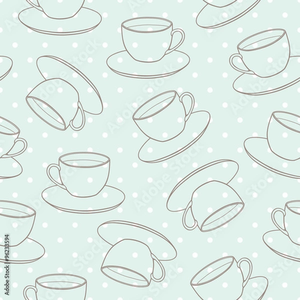 Fototapeta vector seamless pattern with cups