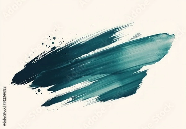 Fototapeta Teal wine ink with paint splashes on white background, minimalistic and detailed.