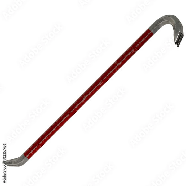 Obraz 3d render old red Crowbar with transparent background