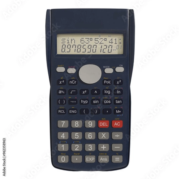 Obraz 3d render scientific calculator with transparent background
