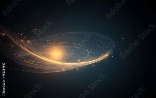 Obraz Future scientific and technological background composed of light and luminescent particles